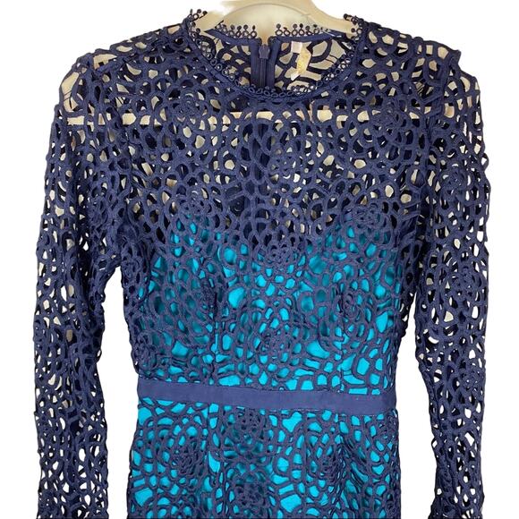 La Mason Talulah Roseate Teal Mini Lace Cocktail Evening Going Out Dress Small - Picture 5 of 12